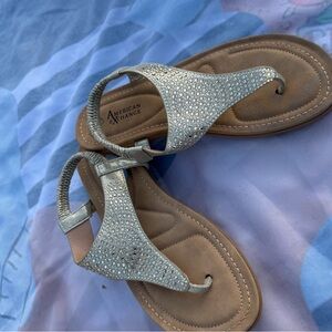 American Exchange beaded Silver Sandals